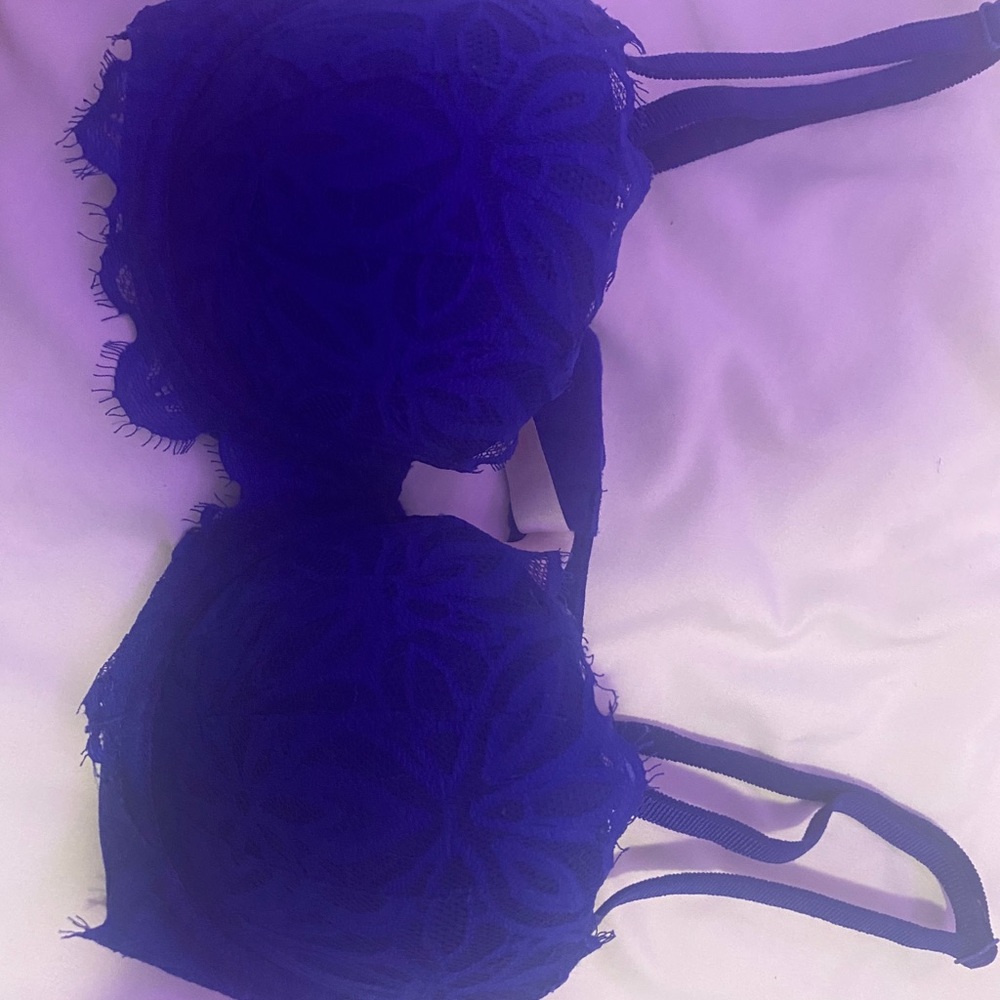 super vibrant blue PINK pushup bra